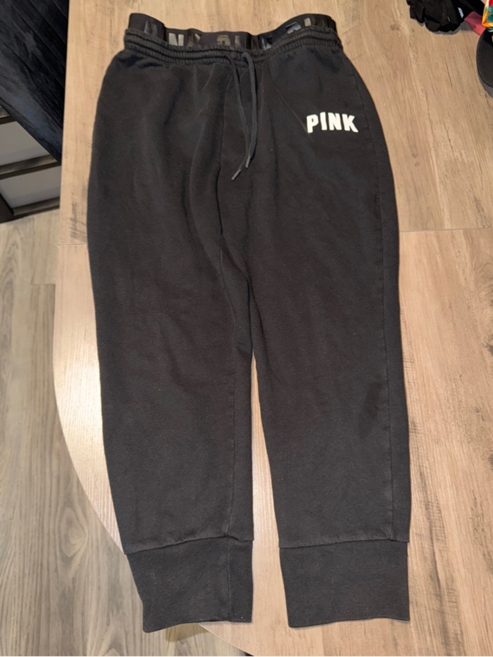 PINK Victoria's Secret Black Logo Joggers